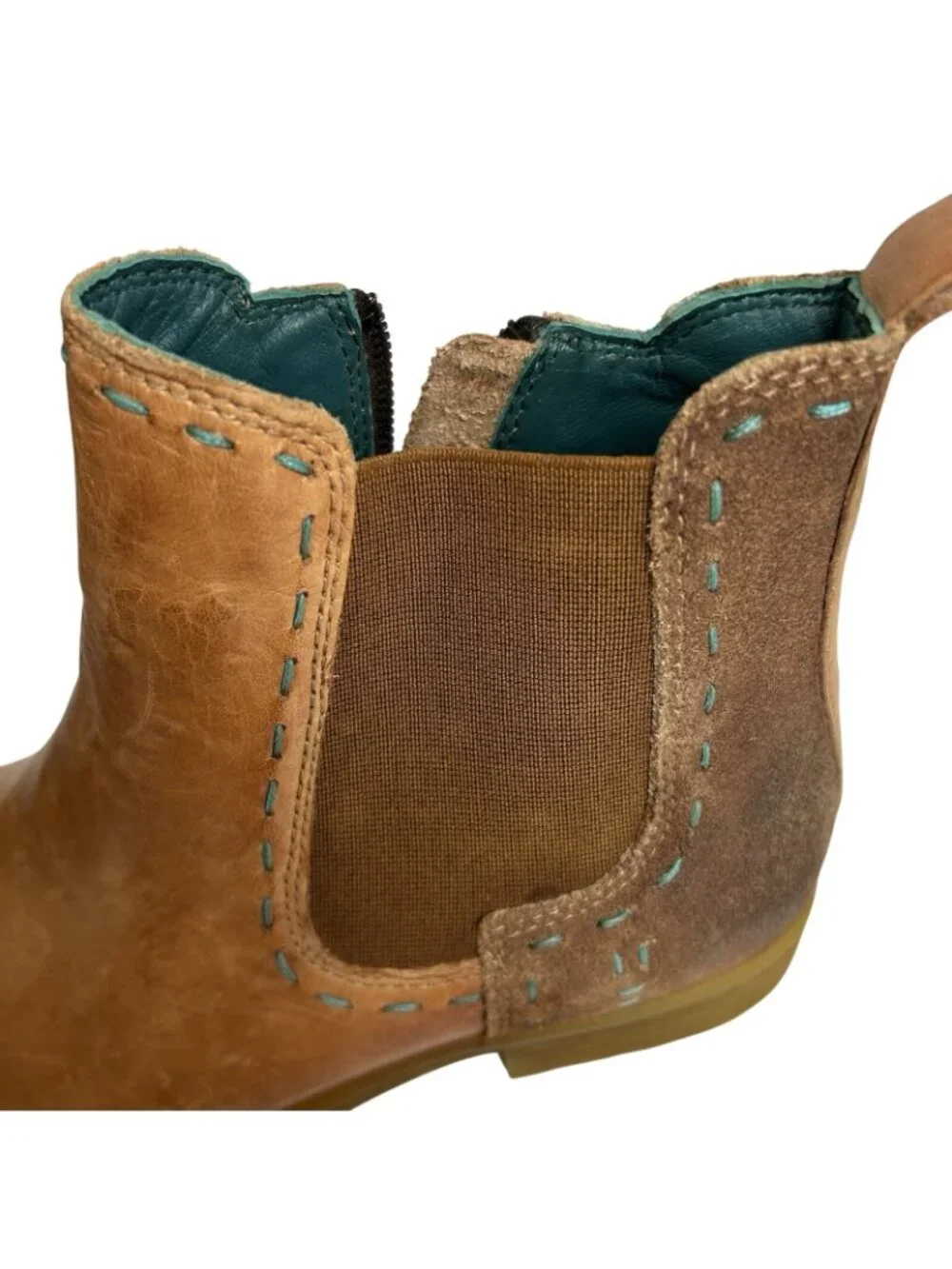 Roan by Bed Stu Genuine Leather Hostile Chelsea Boots Women 7.5 Brown Zip Bootie